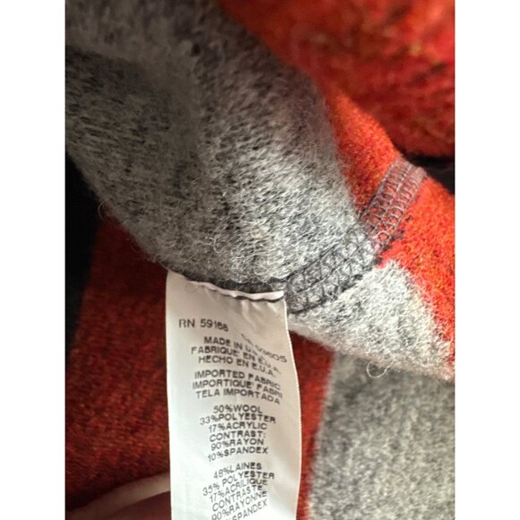 Red 23 Womens Striped Open Front Wool Blend Poncho Cardigan One Size USA - Picture 5 of 6